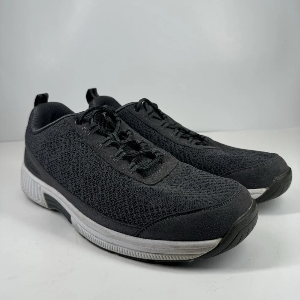 Orthofeet Lava Stretch Knit Men's US 11.5D Dark Grey Orthopedic Walking Sneakers